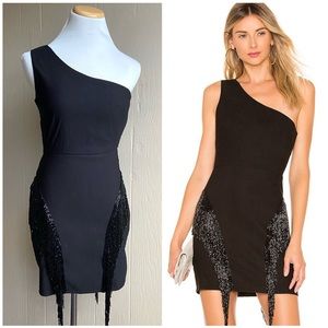 NBD x Naven Beaded Trixie One Shoulder Mini Formal Dress Revolve